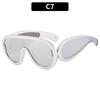 Fashion Steampunk  Y2K non-polarized Sunglasses Men Luxury One Piece Large Frame Outdoor Sports Goggle