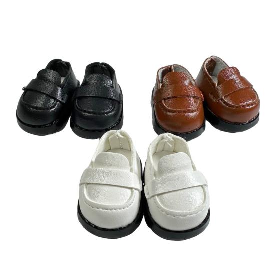 Labu-bu Shoes for 17cm Doll Mini Faux Leather Loafers Dolls Outfit Accessories