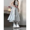 French Seaside Vacation Suspender Neck Dress Children's Summer New Small Blue Fairy Dress