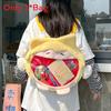 Plush Miku Hatsune Backpack With Nylon Interior For Casual Outings Carry Daily