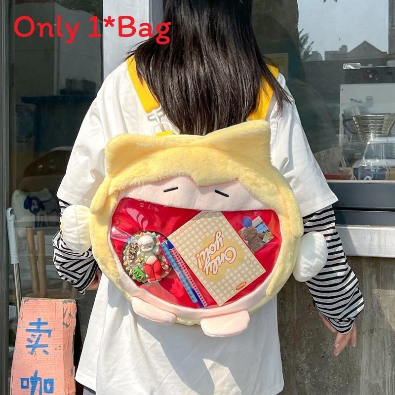 Plush Miku Hatsune Backpack With Nylon Interior For Casual Outings Carry Daily