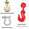 Chain and Binder Kit Ratchet Load Binder 3/8in-1/2in 10ft Chains Hauling
