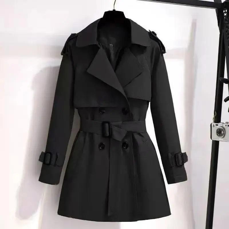 British Style Temperament Windbreaker Women's Waist Waist Was Thin All-match Short Coat Women's Free Belt Slim Short Coat