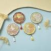 Peony Folding Mirror: Electroplated Metal with Cultural Print - New Chinese Style Souvenir