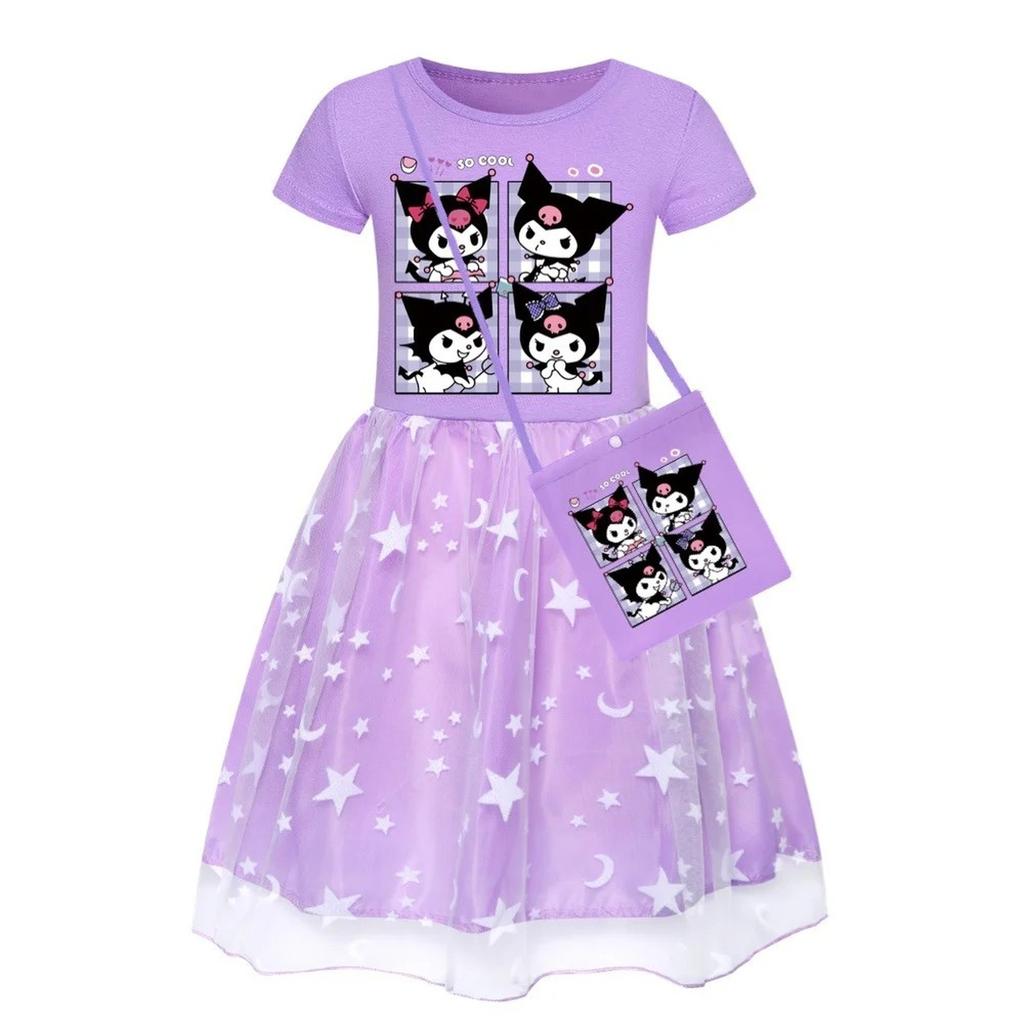 Children Princess Dress Summer Anime Cartoon Kids Girls Lace Mesh Skirt Baby Birthday Party Dresses Gifts