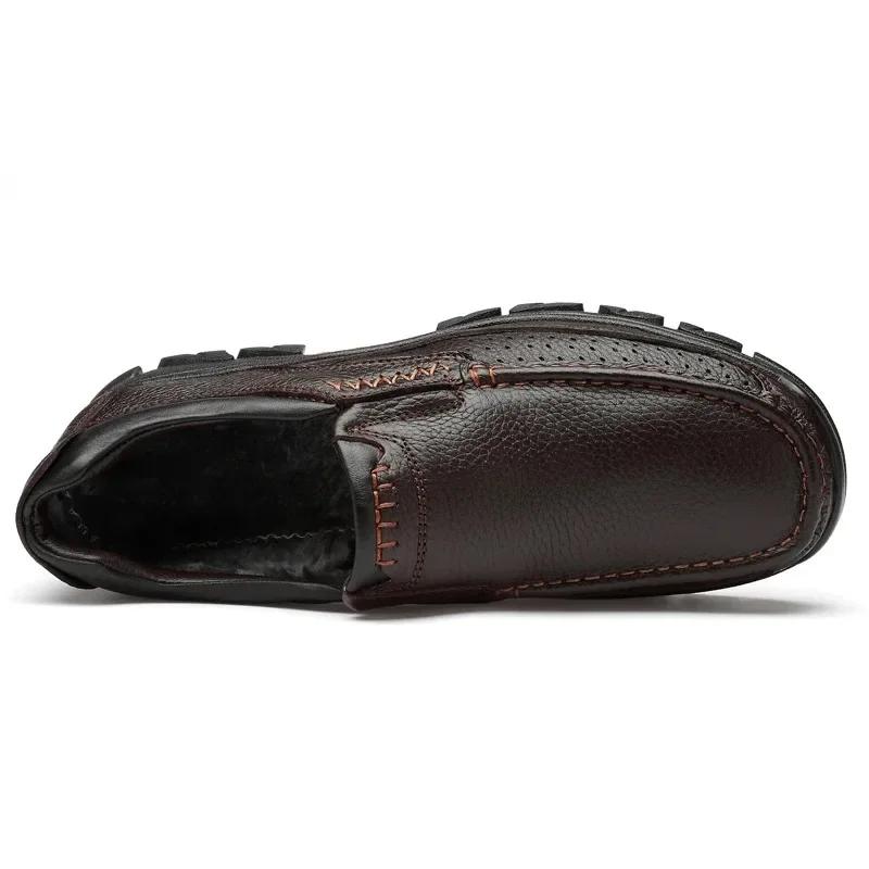 Мужская модная дышащая кожаная повседневная обувь — фото 10