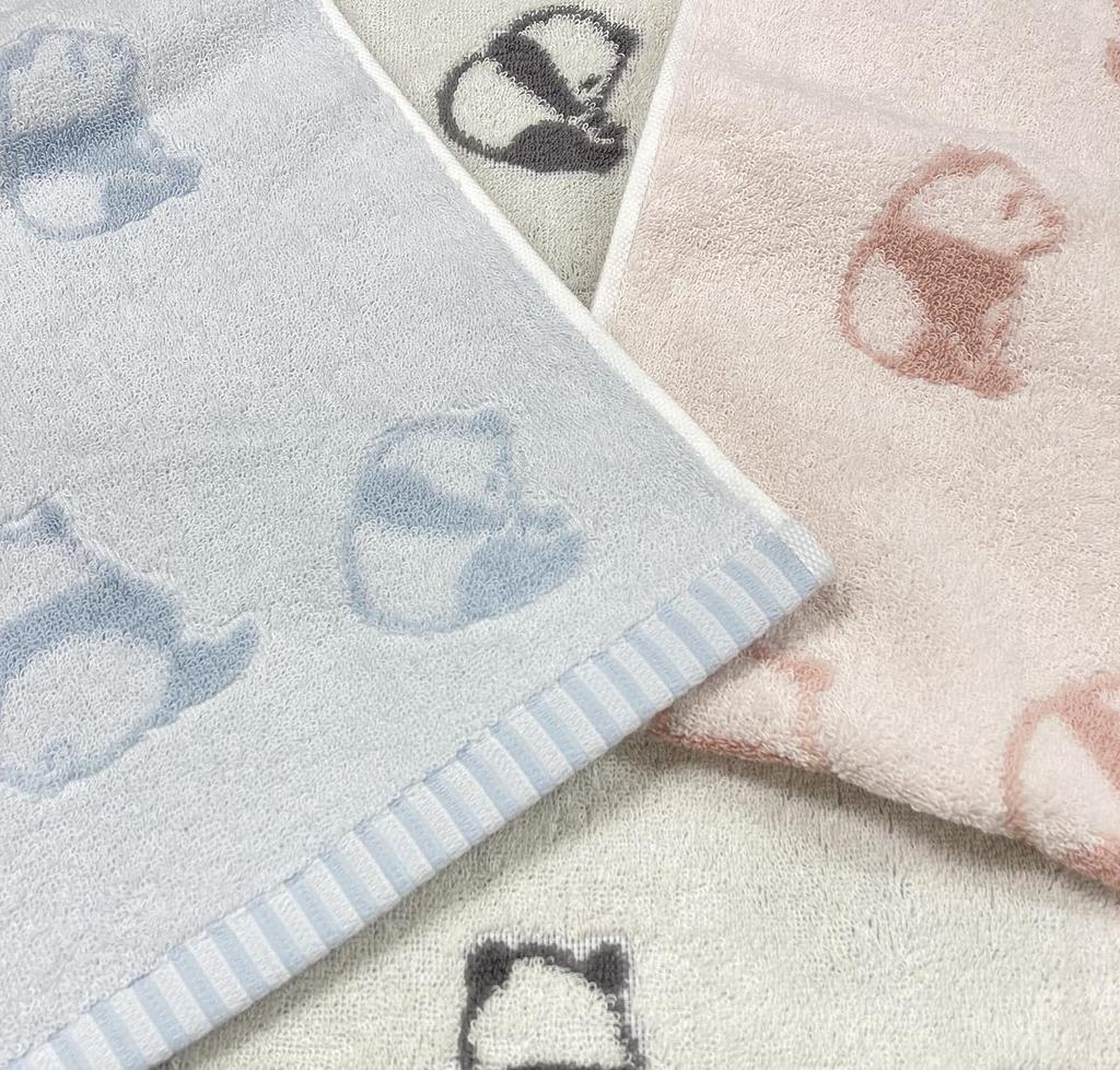 Imabari Towel Face Panda Set of Approximately Made In Nursery Cotton of 3 Towel, Pattern, 3, 34x80cm, Japan, Skin-friendly, School, Baby, Nap,