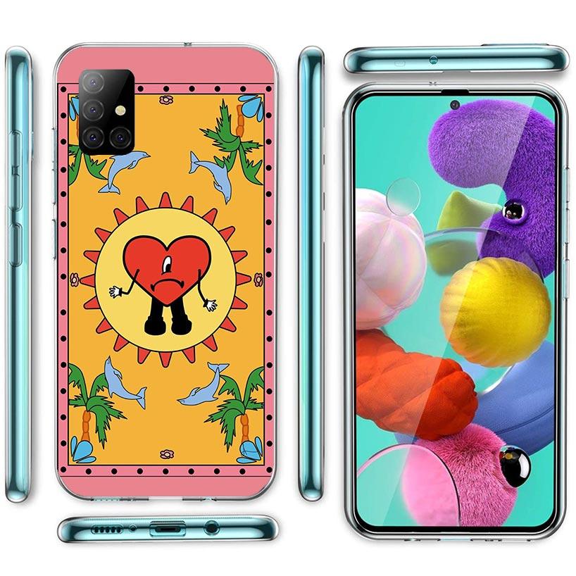 Bad Bunny Heart Case Phone Cover for Samsung Galaxy A52 A51 A50 A42 A32 A22 A12 A02S A72 A71 A70 A41 A31 A21S A40 A30S A20E A10S