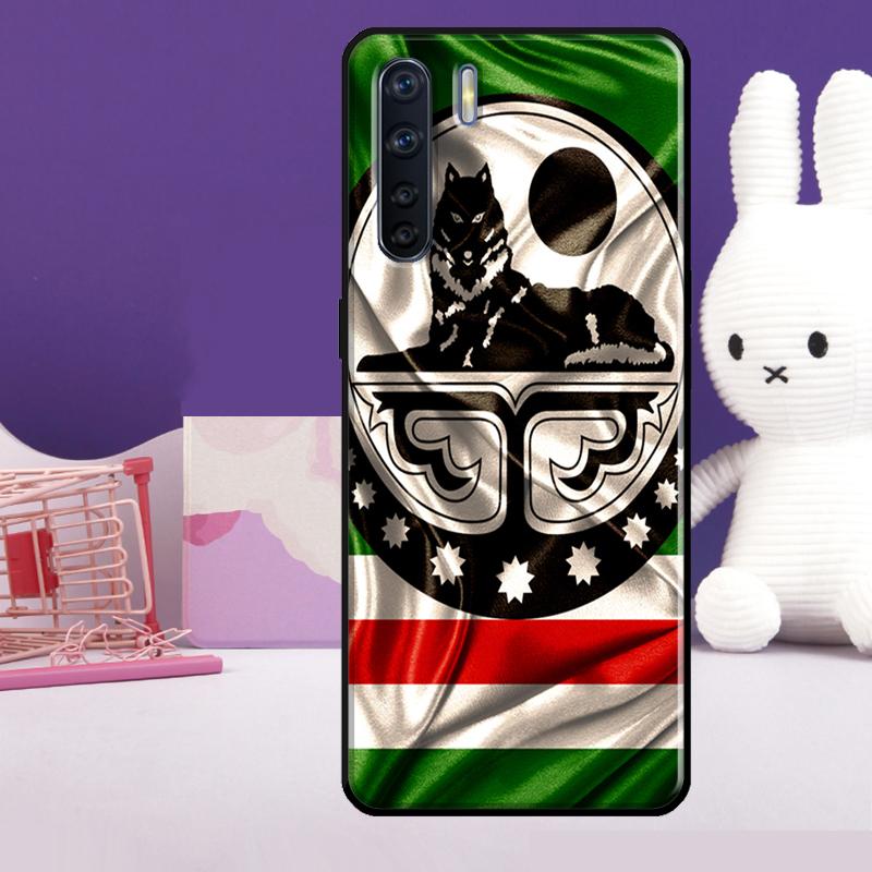Chechnya Wolf Chechen Flag Case For Oppo A18 A38 A78 A98 A58 A60 A80 A40 A96 A76 A16 A94 A74 A54 A15 A17 A57 A77 A5 Pro