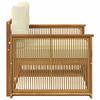 Outdoor Sofa Solid Acacia Wood Natural and Cream