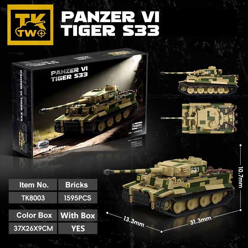 1559PCS Panzer VI Ausf.E Tiger S33 Army Series Armored Vehicle Toy Building Blocks Model, A Collection Item For Military Enthusi