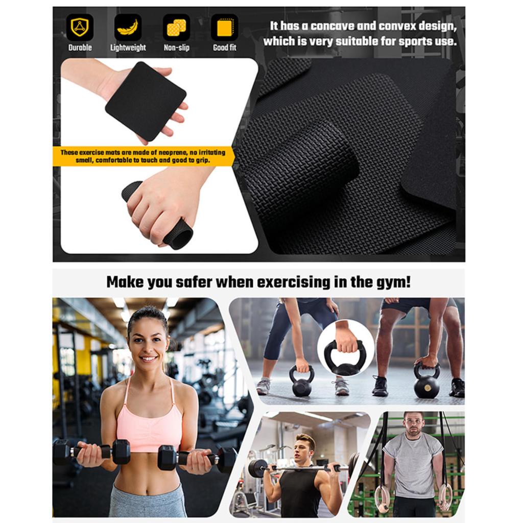 Gym Hand Grips For Weight Lifting Rubber Non Slip Pads Rubber Grip Pads For Pull-Ups Gymnastics And Fitness Workouts
