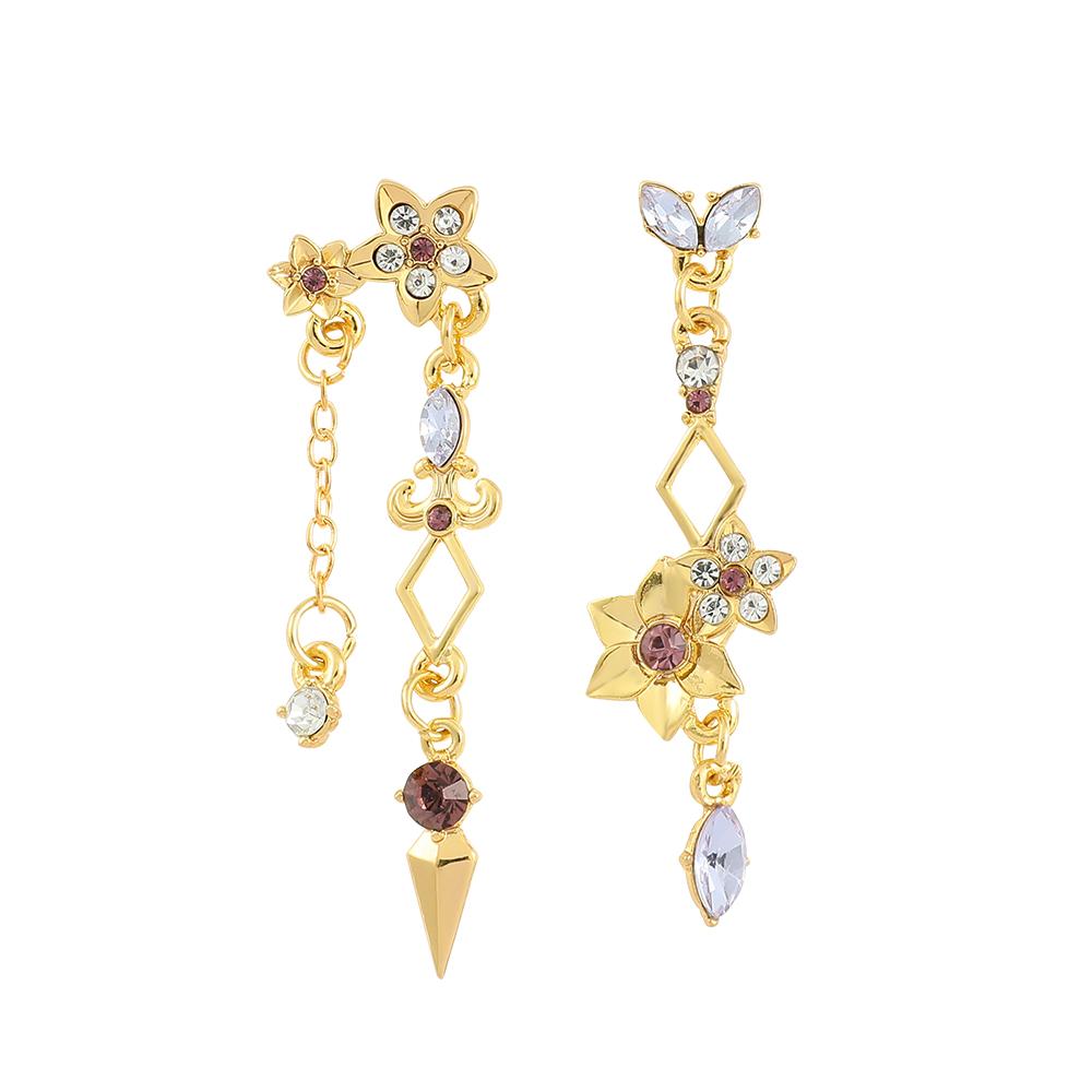 Genshin Impact Earring Ear Studs Barbatos Venti Wind Element Irregular Metal Pendant Earrings For Women Cosplay Party Jewelry