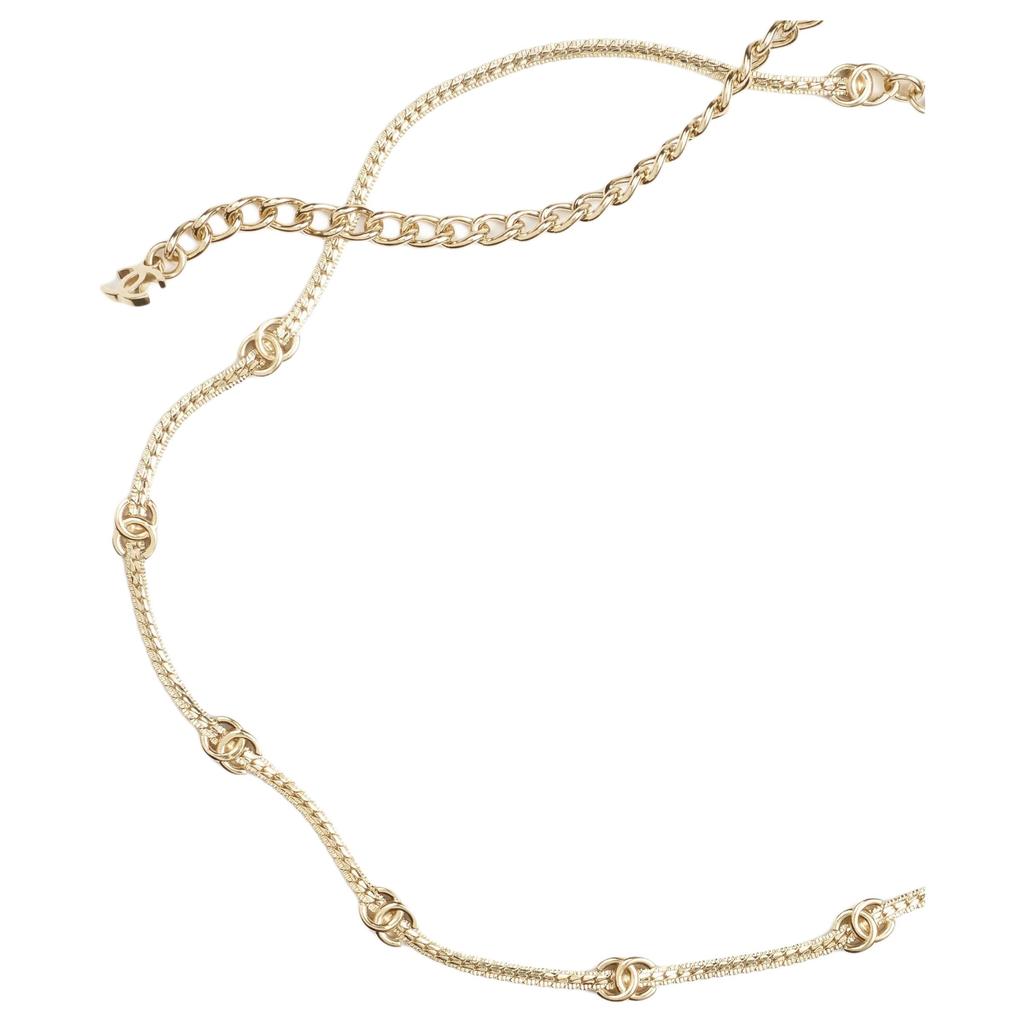 Chanel 24B Solid Design Metal Gold Necklace Women Necklace ABE254B22040NZS80