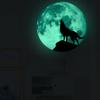 Luminous Full Moon Stickers Lone Wolf Howling Vinyl Wall Decals Glow In The Dark For Home Decoration Aesthetic Rooms Porch