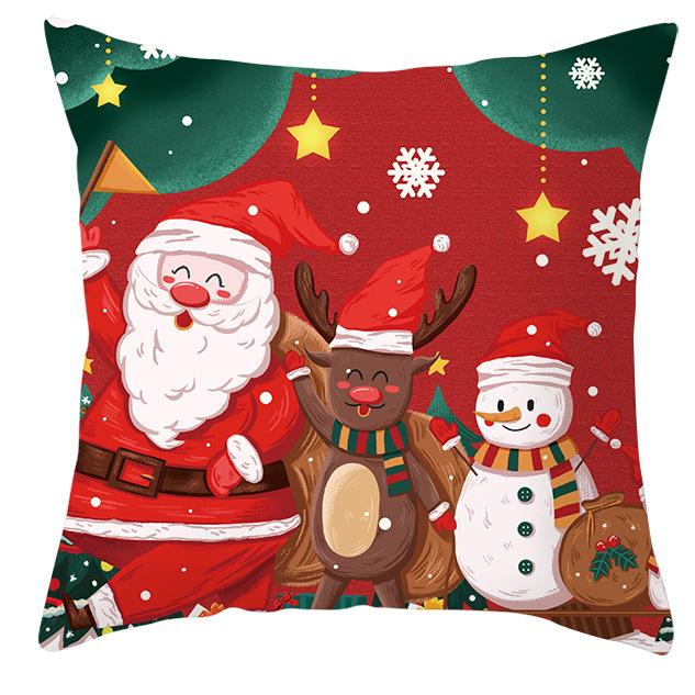 New Santa Claus Pillowcase Cute Christmas Home Cushion Cover Cute Cartoon Pillow