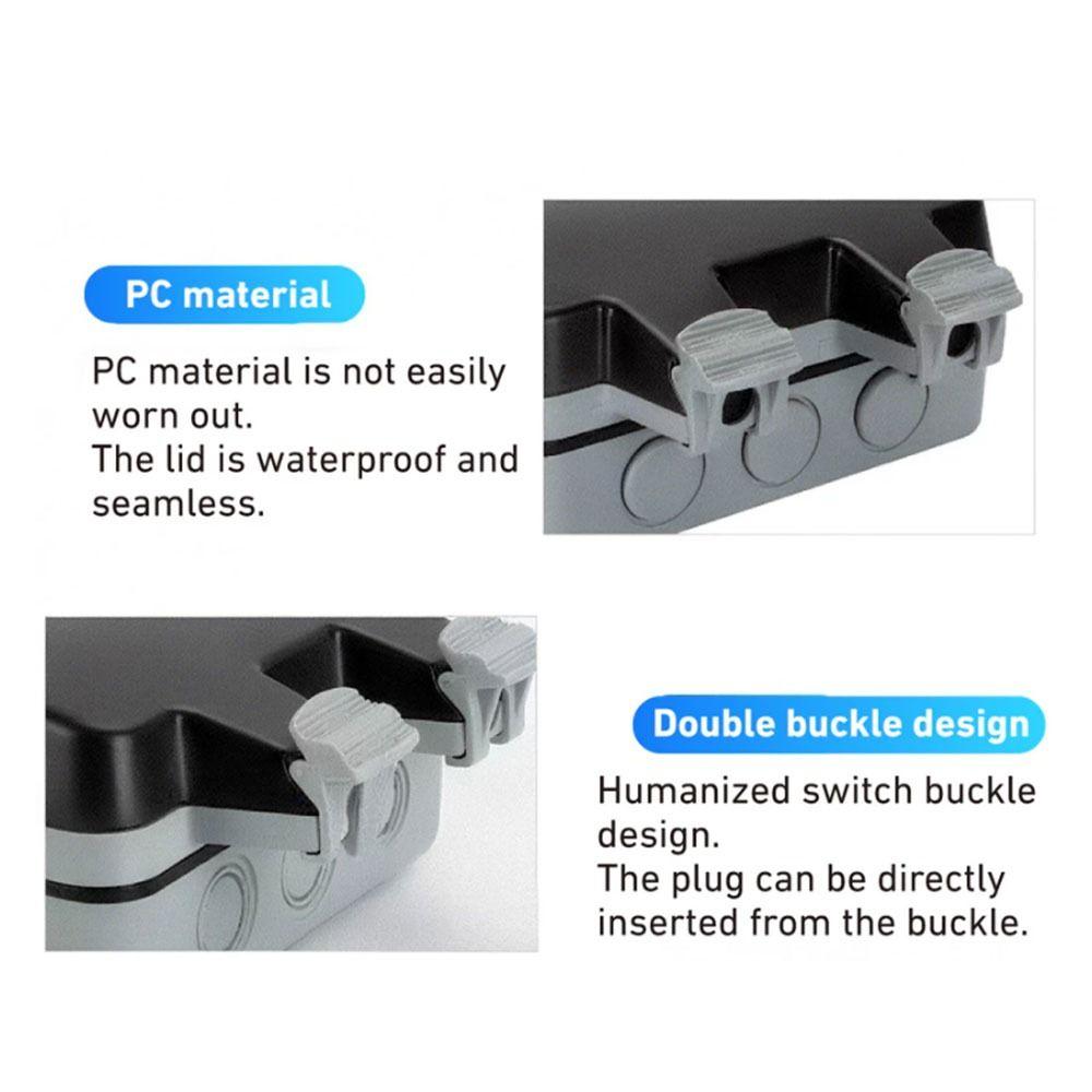 UK Plug Wall Switch Socket Dust Proof Outdoor Switched Power Socket Charging Station