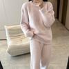 New Red Half-edge Velvet Pajamas Women's Winter Thickened Warm Homewear Christmas Natal Year Red Suit
