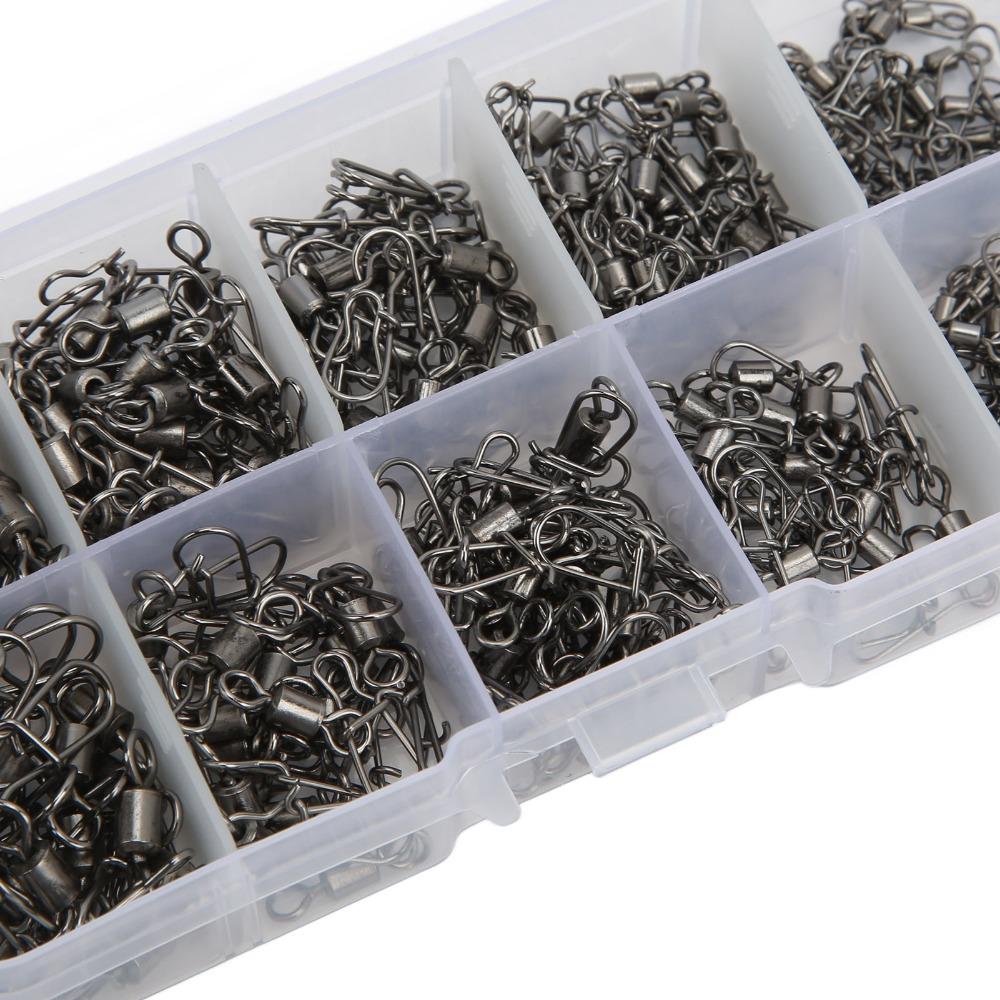 210PCS Copper Fishing Swivels Set 2# 4# 5# 6# 8# Rolling Barrel Swivel  Saltwater Fishing