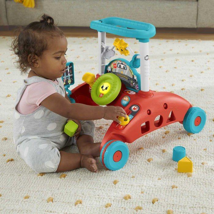 Chariot à pousser - fisher-price - hjp50 - aide à la marche - 3 niveaux d'apprentissage - activités interactives