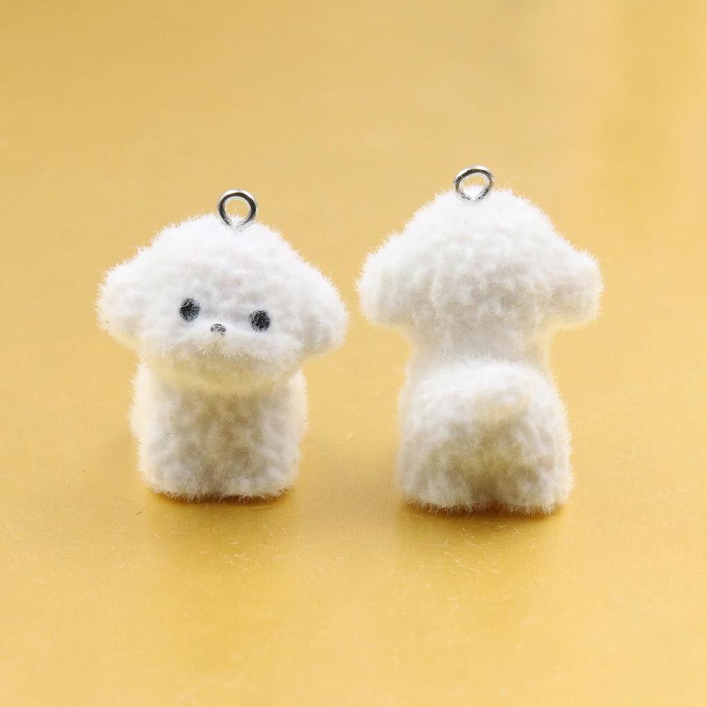 DIY Flocking 3D Small Dog Pendant: Corgi, Teddy, Rabbit Keychain