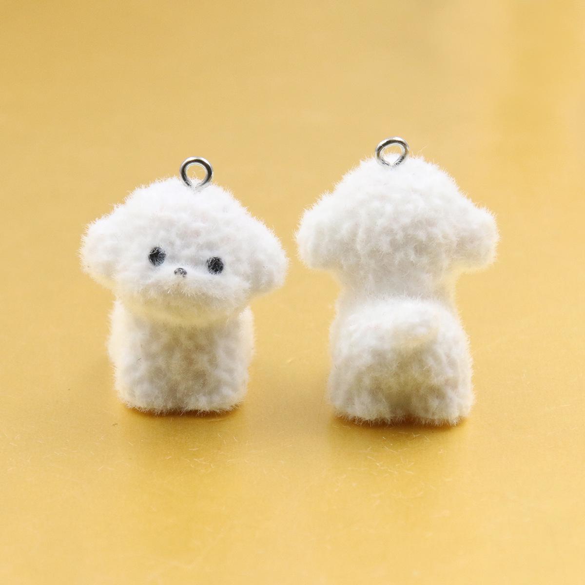 DIY Flocking 3D Small Dog Pendant: Corgi, Teddy, Rabbit Keychain
