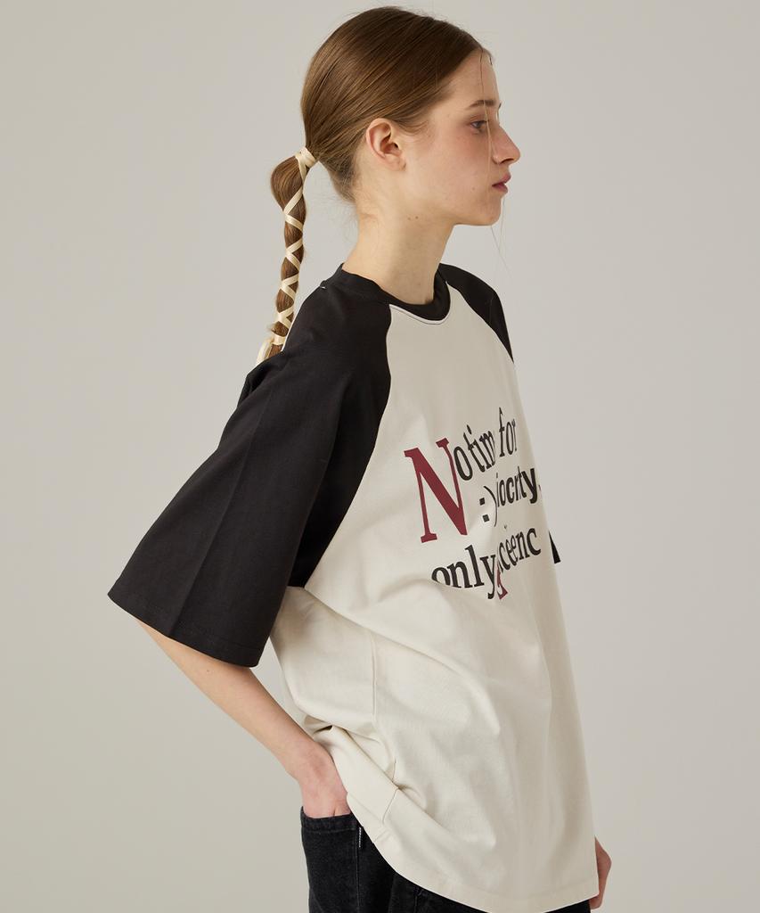 URBANAGE No Time Raglan Color Block Oversized Short Sleeve Charcoal