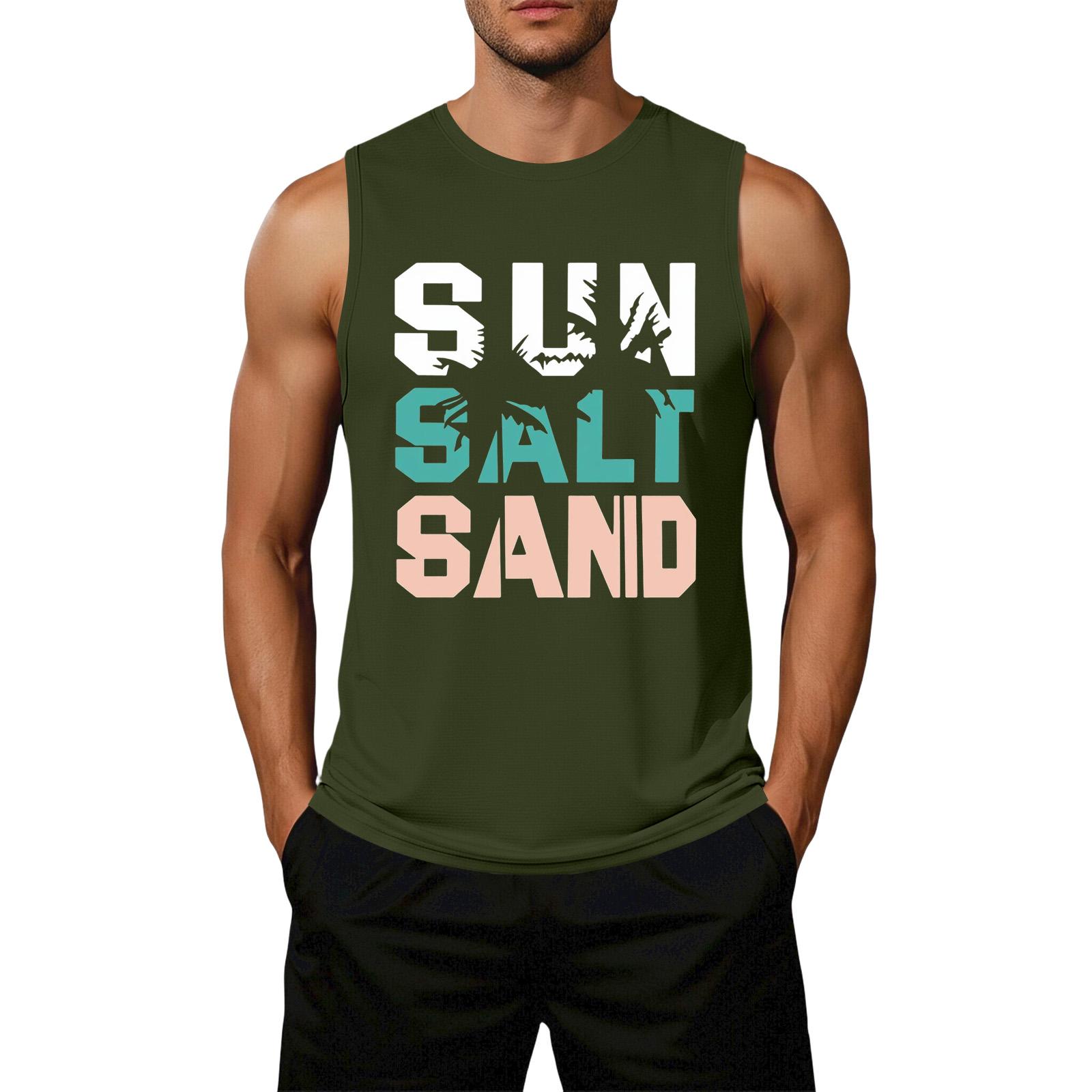 

Men s Loose Fit Sleeveless Casual Tank Top Graphic Print Summer Muscle Shirt Lightweight Breathable Fabric XXXXXL