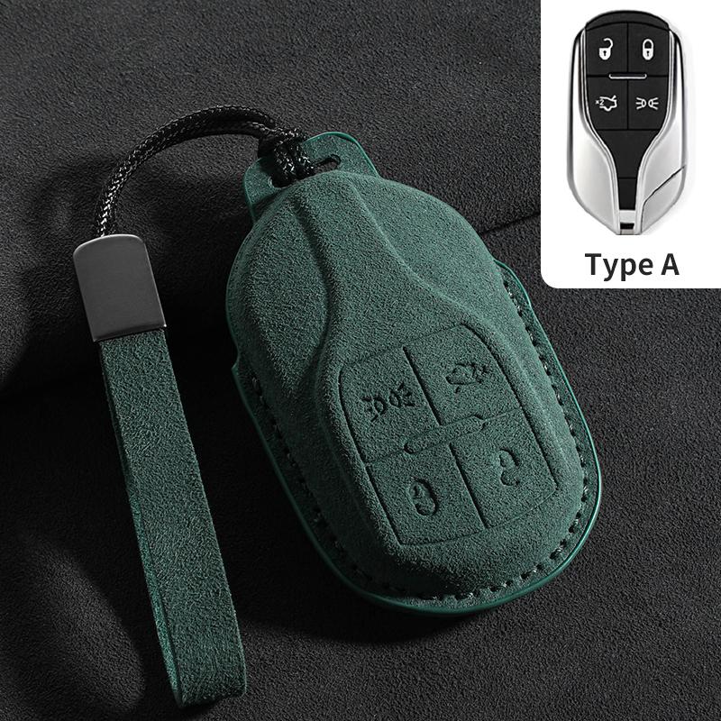 Leather Car Key Case For Maserati Ghibli President Grecale Levante Granturismo Quattroporte Grancabrio Mc2 Fob Auto Accessories