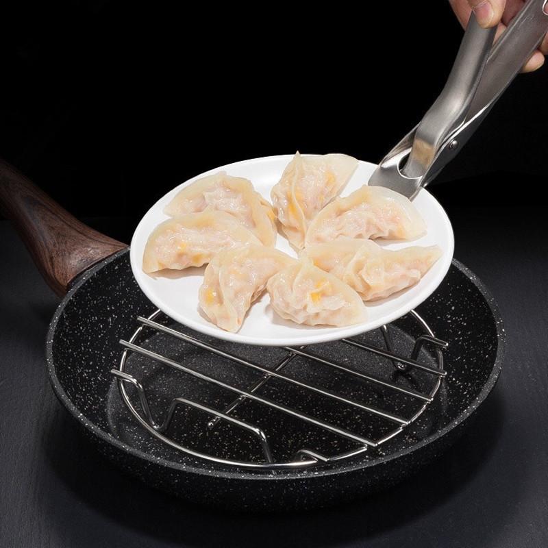 Edelstahl Heißluftfritteuse Dämpfgestell Gitter Küchen Dampfgarer für Knödel Einlagiger Grillständer Kochgeschirr Kochzubehör