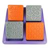 4-Cavity Flower Square Silicone Mold