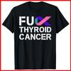 F*ck Thyroid Cancer Awareness Month Ribbon Survivor Fighter Black Cotton T-Shirt