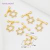 18K Gold Platinierte Blumen-/Herz-/Pentagramm-/Schmetterlingsform Toggle-Verschlüsse Für Schmuck, Messing Verbindungsverschlüsse, DIY Schmuckzubehör