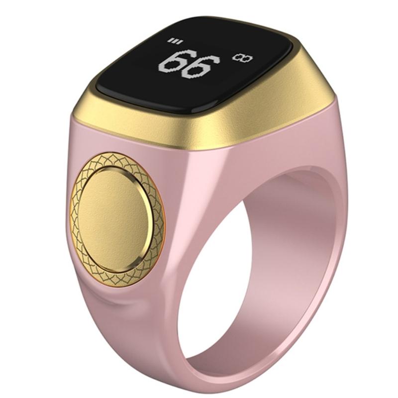 

ibla Zikr 1 Lite для Розумного Лічильника для Мусульман 18мм, Кільце для Носіння Цифровий Тасбіх Молитва для Нагадування Часу з Вібрацією рожевий