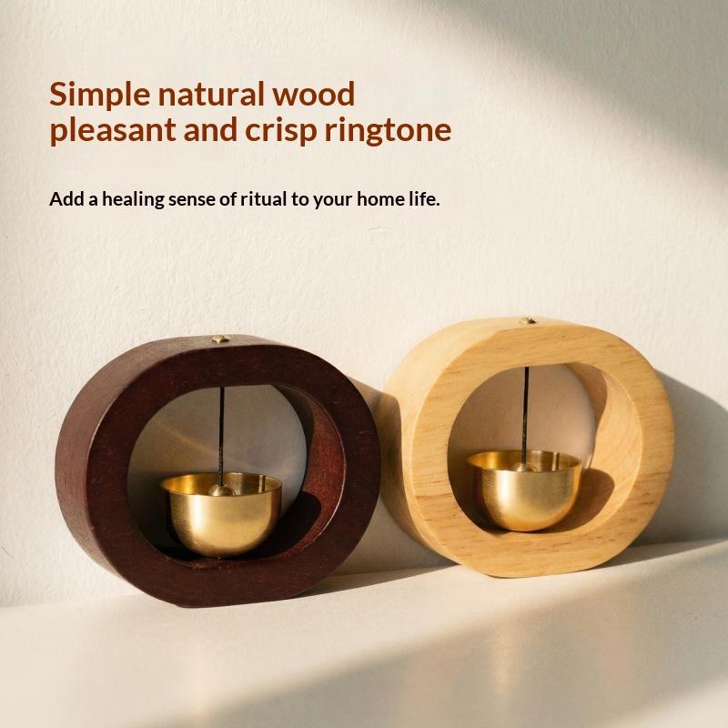 Magnetic Wind Chime Cartoon Doorbell Japanese Style Solid Wood Door Opening Alert for Pet Shop Entrance