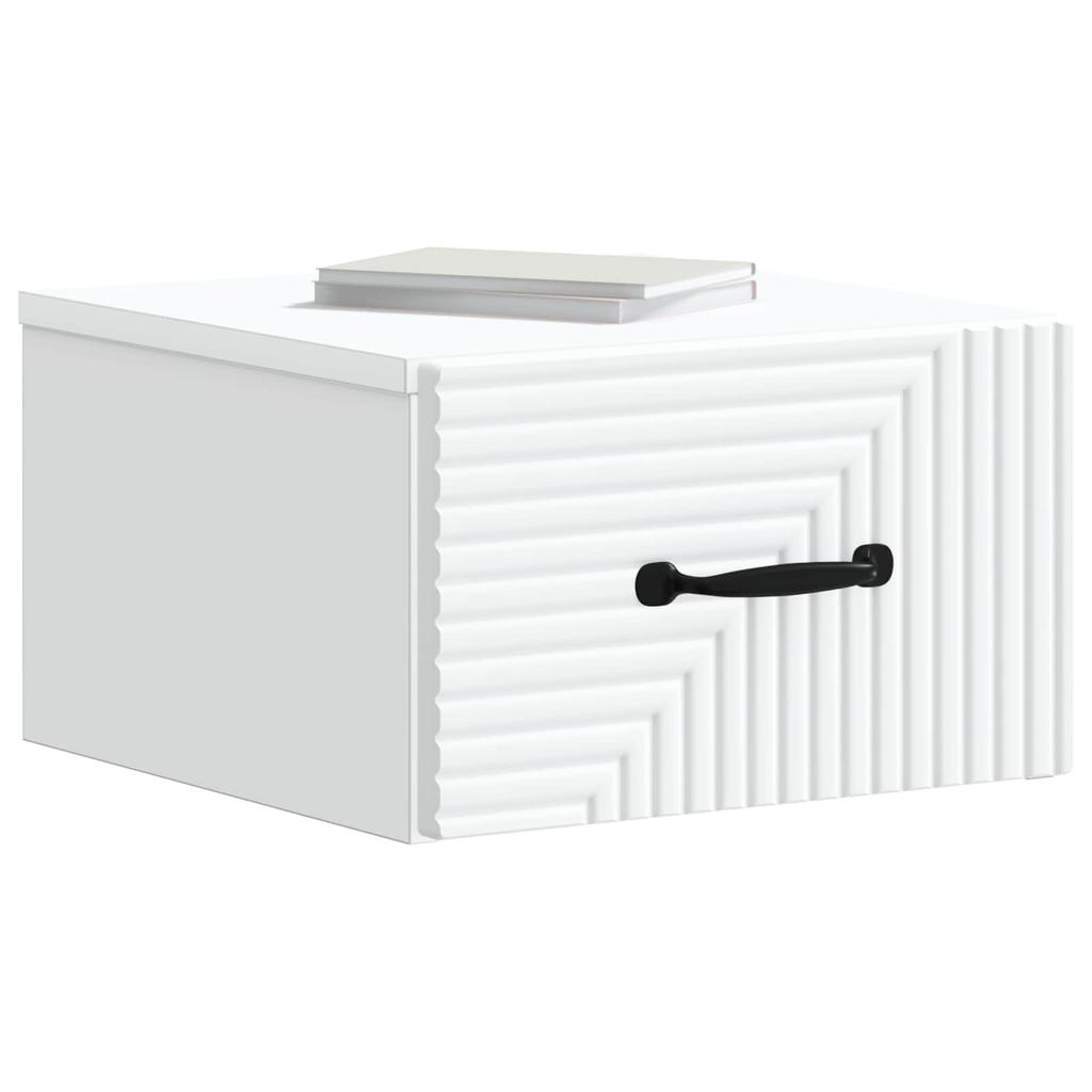 Wall Mounted Nightstand White 34.5 x 33 x 20 cm Engineered Wood