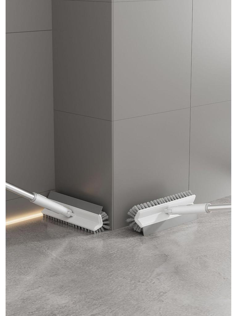 V-Shaped Long Handle Bathroom Floor and Tile Cleaning Brush with Thick Bristles