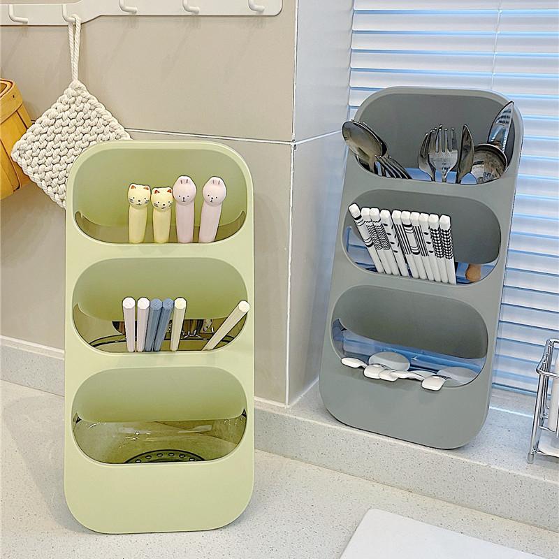 Multifunctional Kitchen Storage Rack Plastic Drainer Chopstick Tableware Shelf Organizer Knife Jar Kitchen Accessories Organizer