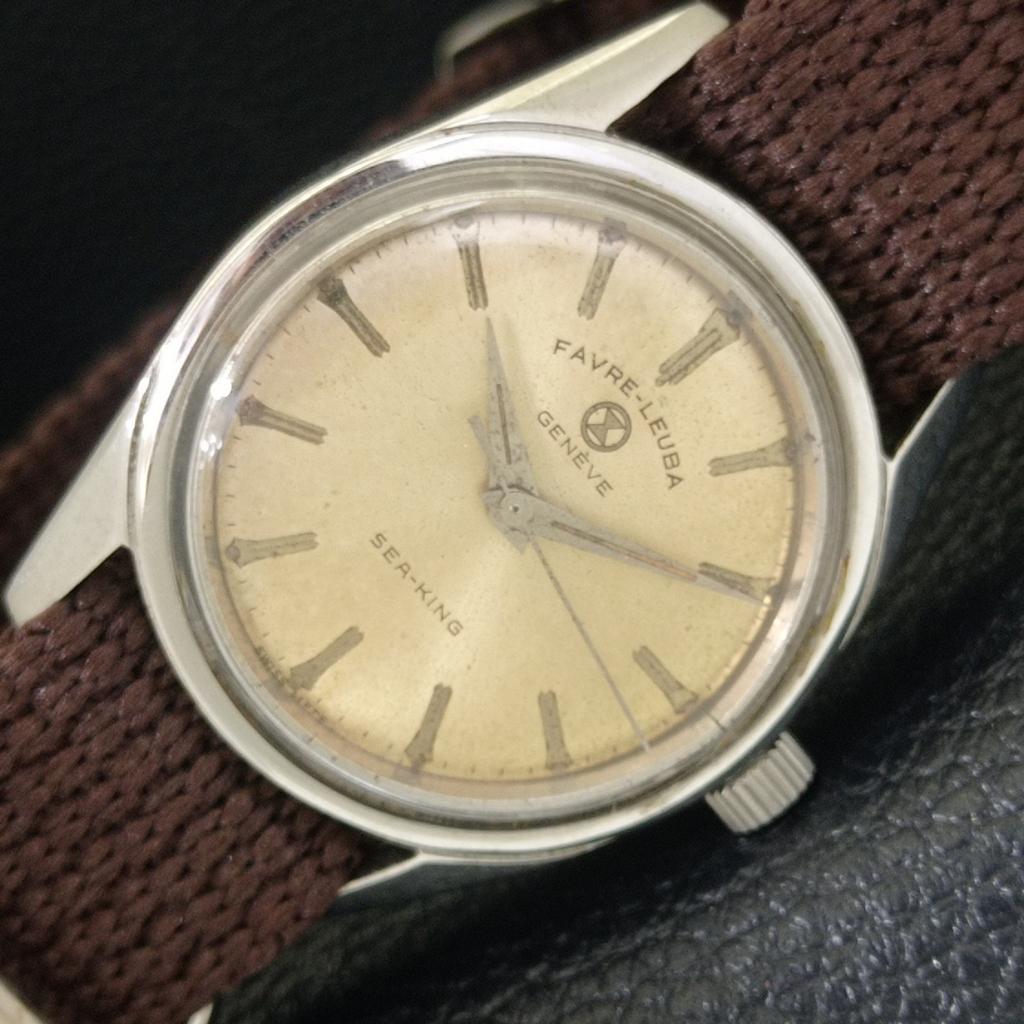 

VINTAGE FAVRE LEUBA SEA KING 111 HAND-WINDING SWISS MENS WATCH a703747-1 R213e-a703747