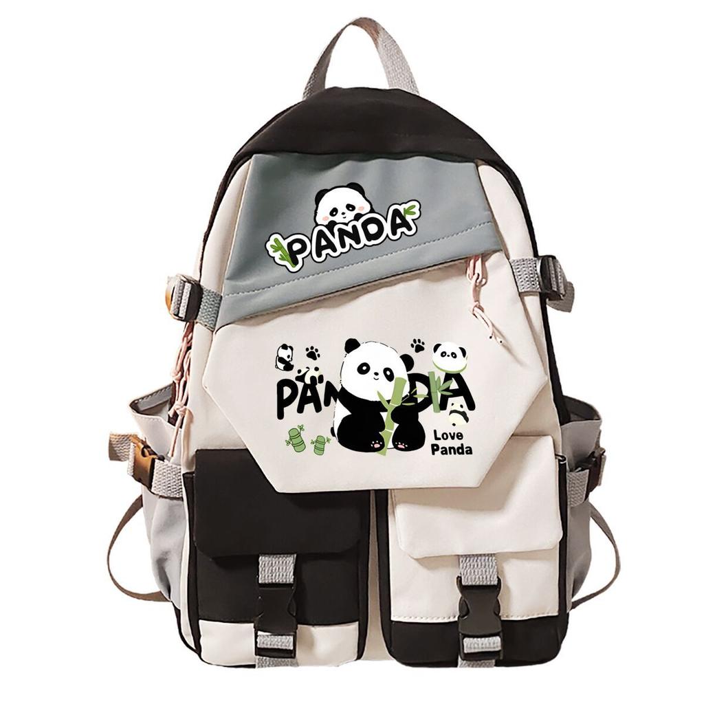 Panda Huahua Peripheral Printing Children'S Light Backpack Student School Bag Middle And High School Large Capacity