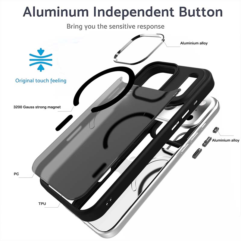 Skin Feel Matte Magnetic Magsafe Phone Case for IPhone 17 17Air 16 15 113 Pro Max Wireless Charge Hybrid Shockproof Hard Back Cover