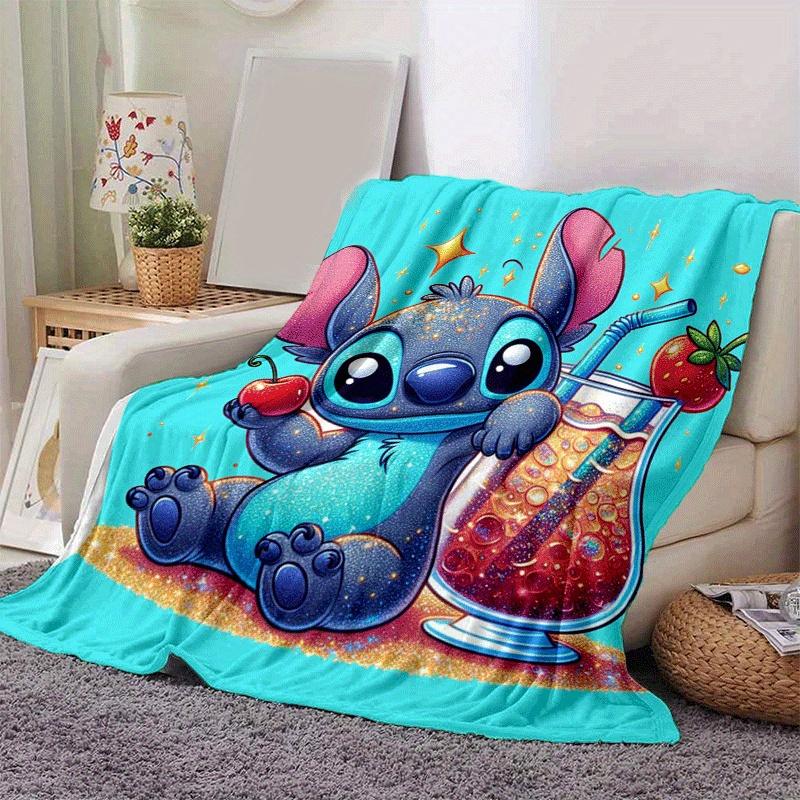 1pc Cute Stitch Printing Blanket - Soft, All-Season Throw for Living Room, Bedroom,Personalized Gift with Adorable Cartoon Design