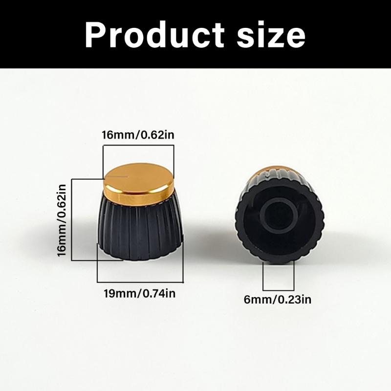 2Pieces Aluminum Reinforced Guitar Volumes Knobs High Accuracy Control Smooth Rotation Suitable for Live Performances