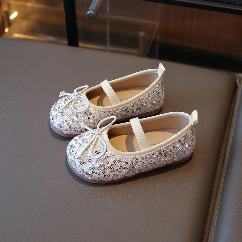 Baby Girls Summer Kids Princess Sandals Casual Lightweight Fashion Sequins Elegant Soft Party Bow Flat Children Walking Shoes