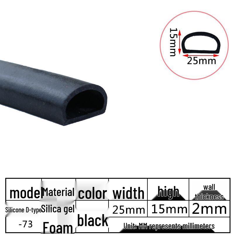 D-Shaped Silicone Sealing Strip: High-Temperature, Water-Retaining, Self-Adhesive, Anti-Collision, Shock-Absorbing for Doors & Windows