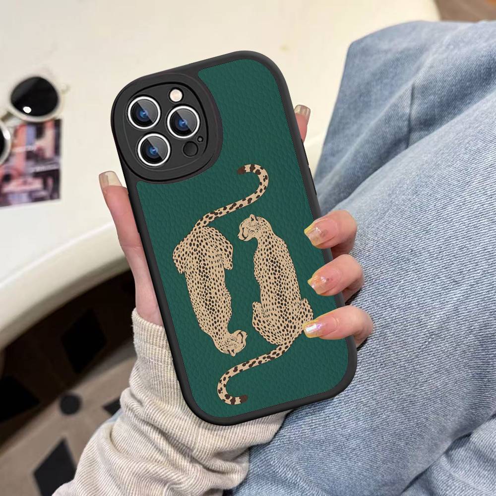 Colorful Abstract Tiger, Leopard, Snake, Tropical Jungle Phone Case For IPhone 16 15 14 11 12 13 Pro Max Plus Back Leather Shell