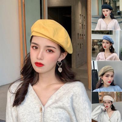 Moda kobieta jednolity kolor dziewczyna beret czapka czapka malarz letnia wiosenna czapka przeciwsłoneczna