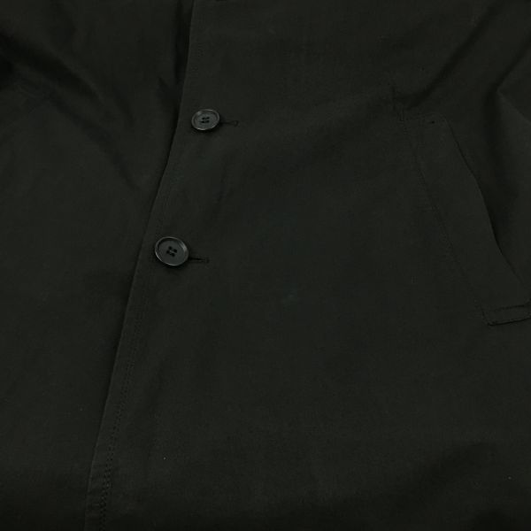 USED/COMME CA COLLECTION Cotton Balmacaan Coat Size 3 Black Made In Japan Cupra Lining