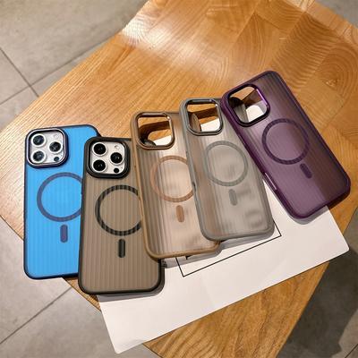 Karbowane etui PC 15, Pasuje do etui na telefon Apple 16, Magnetyczne matowe etui ochronne pochłaniające wstrząsy iPhone15 Pro 11