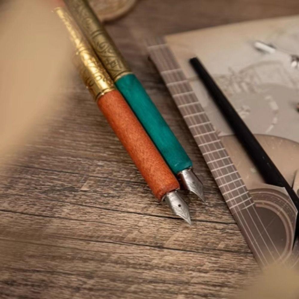 With 5 Nibs Calligraphy Pen Wood Handle Dipping Pen Multifunction Dip Pen Set School Supplies
